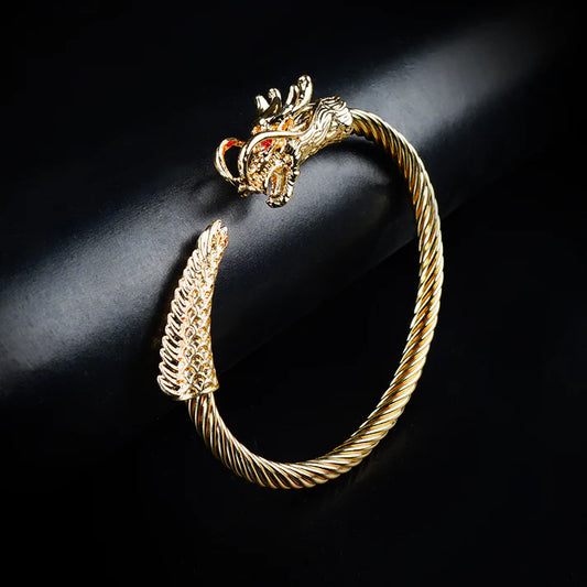 6mm Golden Metallic Draco Cuff  Bangle -316L